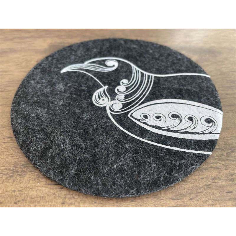 Jo Luping Tui On Dark Grey Set Of 4 Ecofelt Coaster image number 3